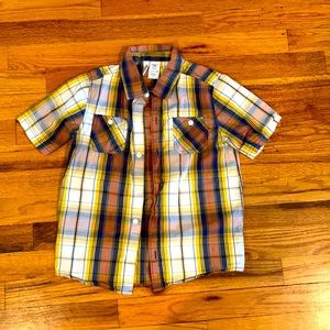 Toughskins Size 7 Kids short sleeve plaid button down